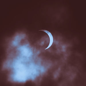 Low angle view of moon in sky