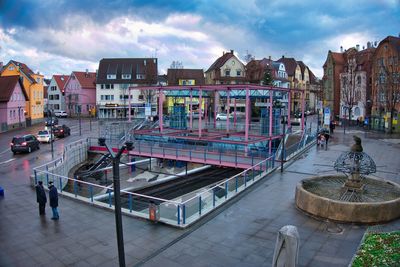 City center of stuttgart feuerbach in the winter