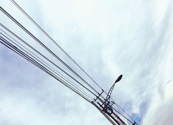 Low angle view of electricity pylon