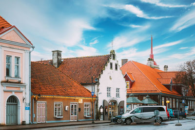 Buildings against sky in city