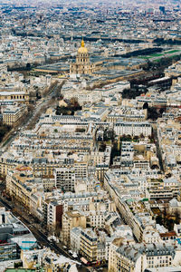 High angle view of city buildings