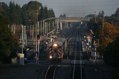 Train on tracks in california