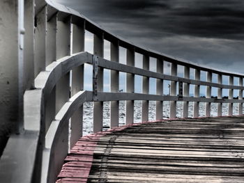 Empty staircase against sky