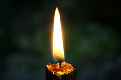 Close-up of lit candles