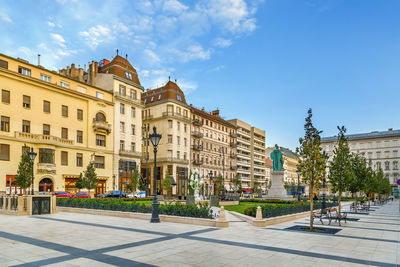 View of jozsef nador square in budapest downtown, hungary