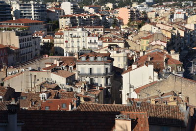 High angle view of townscape