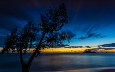 Scenic view of sea at sunset