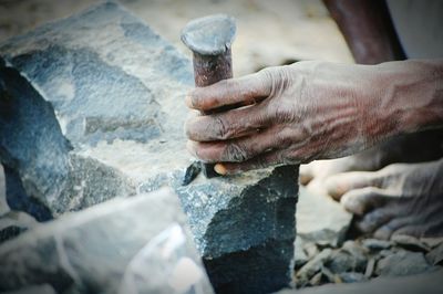 Close-up of hands at work