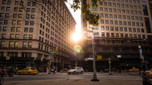 City street with buildings in background