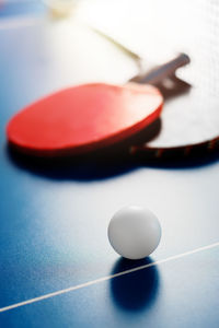 High angle view of ball on table