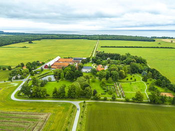 Aerial photo of corzelitze estate and park, falster, denmark