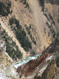 High angle view of river passing through a valley