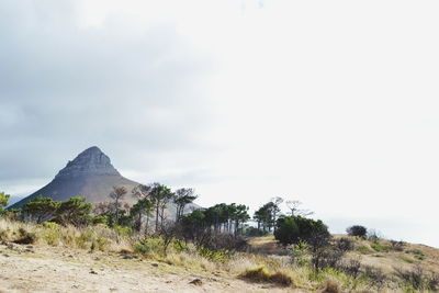 Scenic view of mountains against clear sky