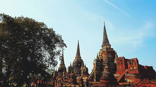 Low angle view of temple against sky