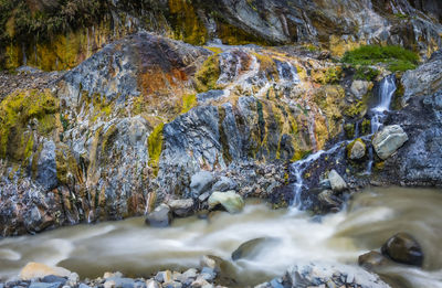 Scenic view of waterfall