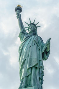Low angle view of statue of liberty