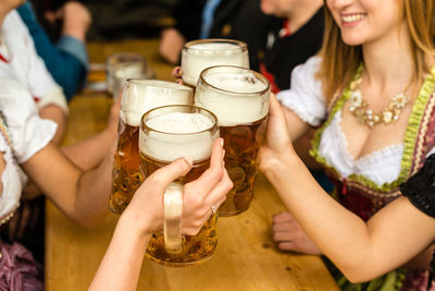 Women enjoying beer at oktoberfest