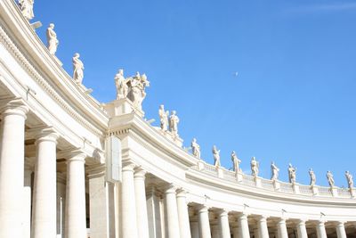 Low angle view of historical building against blue sky