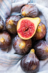 Harvest of fresh natural figs