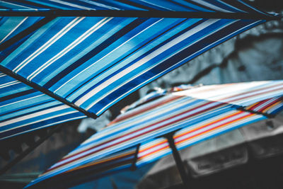 Close-up of parasols