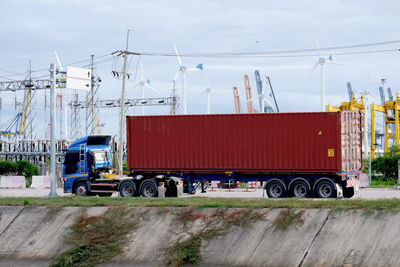 Vehicle on road against sky