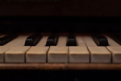 Close-up of piano keys