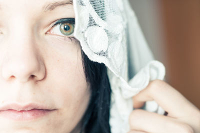 Close-up portrait of young woman