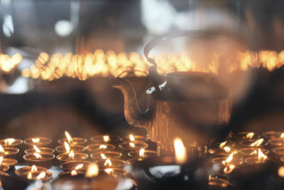 Close-up of candles