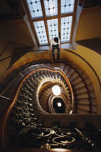 Low angle view of spiral stairs