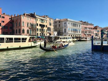 View of boats in canal