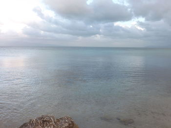 Scenic view of sea against cloudy sky