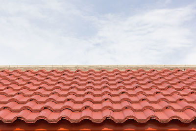 Low angle view of roof against sky