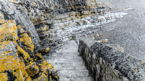 View of steps by beach