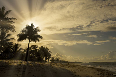 Scenic view of sea against sky at sunset