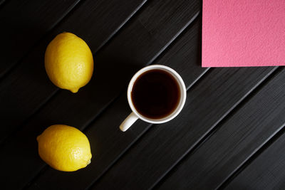High angle view of tea on table