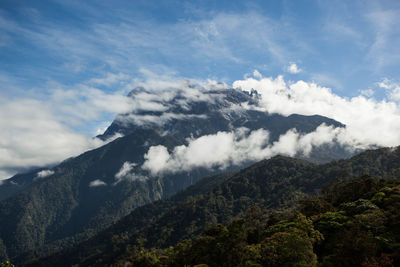 Low angle view of mountains against sky