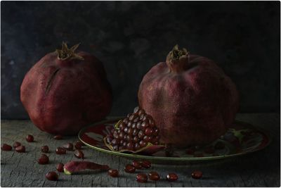 Close-up of fruits on table