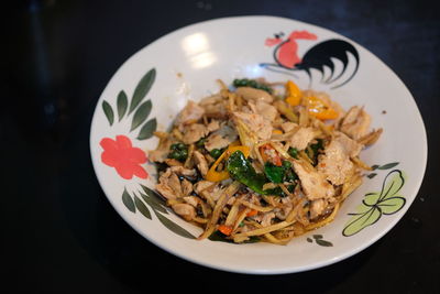 High angle view of meal served in plate