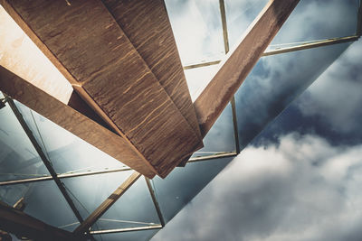 Low angle view of roof against sky