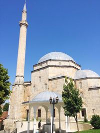 Low angle view of historical building against clear sky