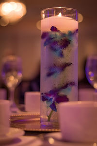 Close-up of drink served on table