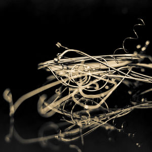 Close-up of over black background