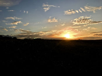 Silhouette of landscape at sunset