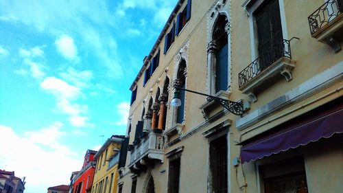 Low angle view of buildings against sky