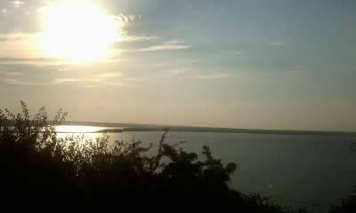 Scenic view of sunset over sea