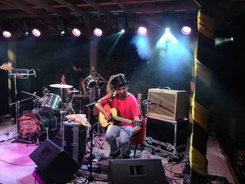 Woman playing guitar