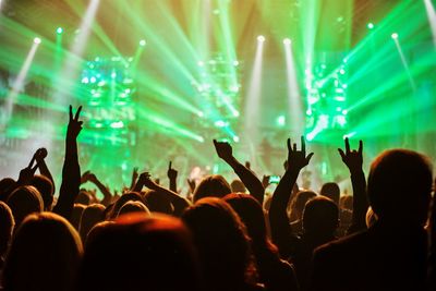 Crowd enjoying at music concert