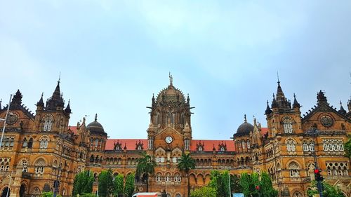Low angle view of old building against sky