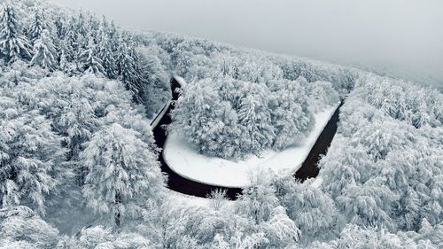 Scenic view of snow covered landscape