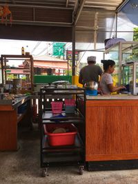 Rear view of people sitting in restaurant